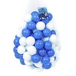 Straame Playballs, Soft Pit Balls for Kids, Small Colourful Plastic Balls, Crush Proof, No Sharp Edges, Toxic Free, Baby Approved Playball Set (Blue and White, 100 Balls)