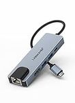 USB C Hub, Lemorele 5-in-1 USB C Hub with Ethernet, USB-C Multiport Adapter with 4K HDMI, Ethernet Input, 2*USB Ports, USB C PD Charging for MacBook Pro 2019, iPad Pro2020, XPS15, Pixelbook, and More