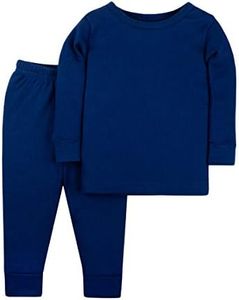 Lamaze Baby Boys' Super Combed Natural Cotton Thermal Long Johns, 2 Piece, Blue, 2 Years