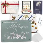 Hygge & Sage Extra Large Wooden Flower Press Artistry Kit with Nature Journal | 6-Layer, 8 x 11 Inch Flower Pressing Kit for Adults with Extra Blotting Paper, Scissors, Tweezers and Bonus Ebook