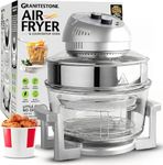 Big Boss 16Qt Large Air Fryer – Large Capacity Non Toxic Glass Air Fryer Oven with 50+ Air Fryers Recipe Book for Quick+Easy Meals for Entire Family, AirFryer Oven Makes Healthier Crispy Foods –Silver