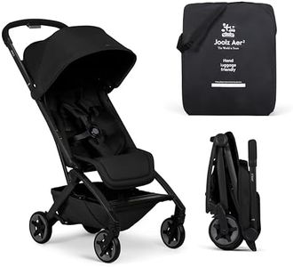 Joolz Aer2 Lightweight Travel Stroller for Baby & Toddler – One-Hand Fold, Compact Carry-On Airplane Approved, Reclining Seat, UPF 50+ Canopy, Travel Pouch, Baby Net – Space Black
