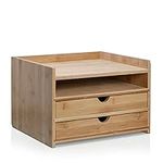 Prosumer's Choice 3-Tier Bamboo Desktop Organizer with US Letter Size Drawers for Home or Office