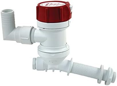 Rule 403C Marine Tournament Series 800 Livewell Pump (Angled Thru Hull Fitting, 12-Volt) , White/Red