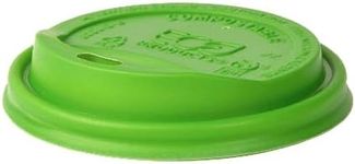 Eco-Products Compostable Coffee Cup Lids, Case of 800, Green Veridian Tops, Fits 8oz Hot Cups, Made from PLA Plastic, A Renewable Material Made from Plants, ASTM, BPI-Certified