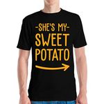 Funny Shes My Sweet Potato T-Shirt I YAM Couples Matching Shirt Tshirt Men Women (Sweet Potato Black, X-Large)