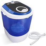 Pyle Upgraded Version Portable Washer - Top Loader Portable Laundry, Mini Washing Machine, Quiet Washer, Rotary Controller, 110V - For Compact Laundry, 4.5 Lbs. Capacity, Translucent Tubs - PUCWM11