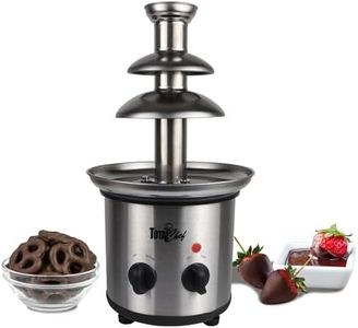 Total Chef 3 Tier Chocolate Fountain Machine – Mini Fondue Fountain for Chocolate, Cheese & Dessert – Fuente de Chocolate para Fiesta, Chocolate Fondue Set for Party and Events, Queso Fountain