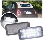 NSLUMO 2Pcs Canbus Error Free LED License Number Plate Lights Compatible with Fiat 500 For Fiat Abarth 500 595 695 500C 595C 695C S3 S4 Model 2007-2020 Rear Tag Lamps OEM 51800482