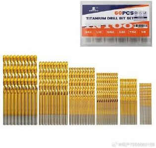 INTOO Mini Drill Bit Set 60 Pcs+12 Pcs Free High Speed Steel HSS Titanium Micro Drill Bits 3/64"-1/8" Metal,Plastic,Wood, Small Drill Bit