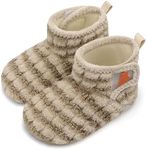 BARERUN Baby Booties Toddler Slippers Kids Slippers for Girls & Boys - Newborn to Size 6-6.5 Brown