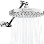 SparkPod Round Rain Shower Head with Shower Head Extension Arm - High Pressure Rain - Luxury Modern Look - No Hassle Tool-Less 1-Min Installation (11" Shower Arm Extension, Luxury Polished Chrome)