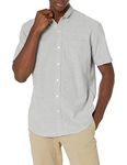 Amazon Essentials Men's Regular-Fit Short-Sleeve Pocket Oxford Shirt, Grey, X-Large