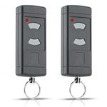 YuliSpy Mini 2-Button HSE2-40 Garage Door Opener Remote Control Compatible with Hormann 40.685MHz Gray buttons HSM2-40, HSM4-40, HSE2-40, HSE4-40, HS2-40, HS4-40 Key Fob 2 Pack