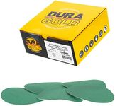 Dura-Gold Premium 5" Green Film Sanding Discs - 180 Grit (Box of 50) - Hook & Loop Backing Sandpaper Discs for DA Sanders, Finishing Medium Fine Cut Abrasive - Sand Automotive Paint, Woodworking Wood