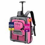 Aerolite MiniMAX 40x30x20cm Ryanair & Wizz Air Max Size Kids Childrens Lightweight Under Seat Carry On Cabin Hand Luggage Flight Travel Backpack Trolley Bag 40x30x20 2 Wheels (Pink)