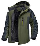 MAGCOMSEN Fleece Jackets Mens Full Zip Warm Jacket Winter Ski Jackets Mens Waterproof Hiking Jackets Windproof Mountain Coat Green