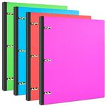 INFUN Telescoping 3 Ring Binder - 4PCS, Portable Plastic Binder with Telescoping Spine ，3 Ring Binder with Foldable Front Cover Holds 8.5" x 11" Paper for School,Office and Homes