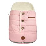 JJ Cole - Urban Bundleme, Canopy Style Bunting Bag to Protect Baby from Cold & Winter Weather in Car Seats & Strollers, Blush, Infant, Pink