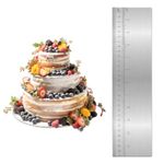 Metal Cake Scraper, 12 Inch Cake Edge Smoother with Scale Stainless Steel Baking Decorating Comb Icing Pastry Measuring Tool Cake Leveler for Home Kitchen