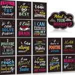 Clabby 17 Pcs Growth Mindset Posters Motivational Posters with Positive Quotes 11.8" x 9" Inspirational Quotes Posters for Classroom, Teachers, Students, School, Wall Art Decoration