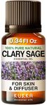 Kukka Clary Sage Essential Oil for Diffuser - 100% Natural Clary Sage Oil Essential Oil - Clary Sage Essential Oil for Skin, Hair & Aromatherapy (10 ml)