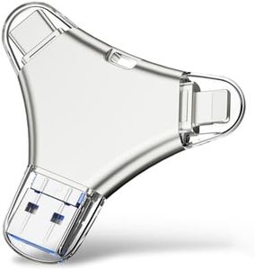 CONNUMY 256GB Pendrive para iPhone, Memoria USB 4 en 1 de Alta Velocidad Memoria Externa para Teléfono/Tablet/Android/PC, Unidad Flash Copia de Seguridad de Fotos/Vídeos con un Solo Clic…