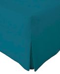 AmigoZone Extra Deep Non Iron Percale 180 Thread Count Fitted Valance Sheet Pleated (Single, Teal)