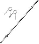 CLOVERBYTE 4 Feet Straight Rod With 2 Piece of Spring Lock for Biceps & Triceps Weight Lifting Bar