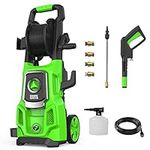 Electric Pressure Washer, SWIPESMITH 3500 Max PSI, 2.6 GPM Power Washer Machine with Hose Reel, 4 Quick-Connect Nozzles, Foam Cannon for Car/Patio/Driveways Cleaning