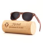 Personalised Walnut Wood Wooden Sunglasses, Custom Groomsmen Gifts, Mens Sunglasses Wedding Gift