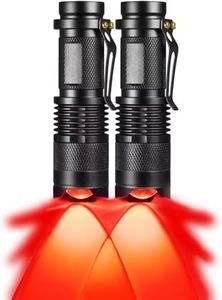 MODOAO Red Light Torch, Zoomable Waterproof Torches with Clip, 3 Light Mode for Camping, Night Fishing, Hunting, Hiking, Night Vision, Astronomy, Emergency and Daily Carry