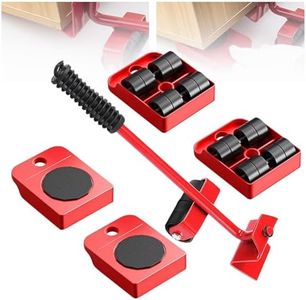 Furniture Lift Mover Tool Set with Adjustable Height Lifting Tool Lever & 4 Wheels 8