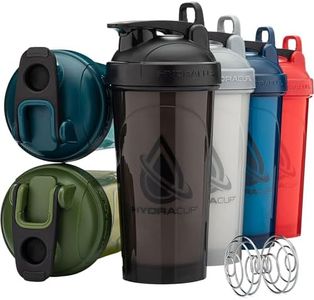 Hydra Cup Ultra [6 Pack] with Hidden Carry Hook | Heavy Duty 28oz Protein Shaker Bottle | Stainless Steel Barbell Blender & Ice Blocker for Mixing Powders