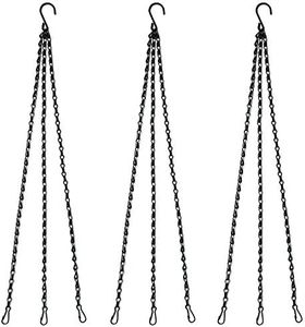 Benvo 24 inch Long Hanging Chains for Plants Flower Pot Basket Chains 3 Point Replacement Chain Hangers for Lanterns, Bird Feeders, Planters and Other Ornaments (Pack of 3)