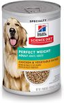 Hill's Science Diet Adult Perfect Weight Chicken & Vegetable Canned Dog Food for healthy weight management, 12.8 oz, 12 pack