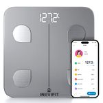 INEVIFIT Smart Body Fat Scale, Highly Accurate Bluetooth Digital Bathroom Body Composition Analyzer, Measures Weight, Body Fat, Water, Muscle, Visceral Fat & Bone Mass for Unlimited Users