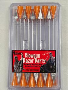 Slock Master Blow Gun Razor Darts, .625 Big Bore Caliber, Razor Sharp Darts with High Grade Steel Blades, Package Contains 20 Deadly Accurate and Razor Sharp Darts