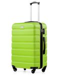 COOLIFE 24 Inch Medium Suitcase ABS+PC Hardshell Lightweight Durable with 360°Rubber Spinner Wheels YKK Zipper Telescopic Handle TSA Lock for Holiday Travel 60L Apple Green
