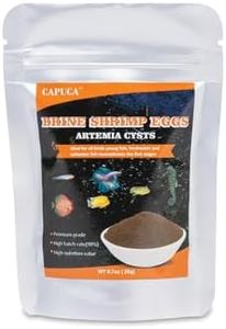capuca Brine Shrimp Eggs Fish Food - Sea Monkey Eggs 90% Hatch Rate Aquatic Foods for Freshwater & Saltwater Fish, Shrimp, Fry (0.7oz)