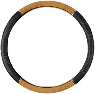 BDK Light Wood/Black 18" Big Rig Truck Steering Wheel Cover (XL)