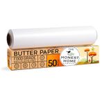 Honest Home Butter Paper Roll 50 Meters, 40 GSM | FDA Approved | 100% Non-Silicon Coated