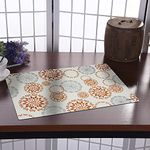 Kuber Industries Design 6 Pieces PVC PVC 6 Piece Dining Table Placemat Set,White, Standard (Hs_37_Kubmart020139, Polyvinyl Chloride)