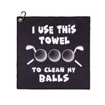 Golf Towels,Funny Golf Towel,Valentines Day Gift for Him,Golf Towels for Golf Bags for Men,Funny Golf Gifts for Men,Golf Towels for Men,Gifts for Golfers Husband Boyfriend Dad Him (Black #2)