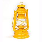 Feuerhand Outdoor Hurricane Oil Lantern 276 - German-Made Since 1893, Paraffin Lamp with Galvanized Steel, Rust-Resistant, Kerosene Lantern, 300ml Tank 20 Hour Burn, Safe Hanging, Yellow
