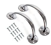 TERF® Heavy Duty Vintage Style Bow Door Pull Handle Chrome 150mm (6 inch) Including Fixing Screw for Kitchen Cupboard Cabinet Drawer Door Pull Handle - Pack of 2