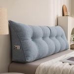 Hundur Store Wedge Pillow Triangular Headboard Pillow,Body Throw Pillows Bed Backrest Reading Bolster (59x7.8x19.7inch) Queen Size