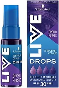 Schwarzkopf LIVE Colour Drops Orchid Purple Semi-Permanent Hair Dye, 30ml, Hair Colour Drops for Colour that Lasts 2-12 Washes, Purple Hair Dye Drops