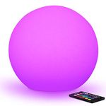 Mr.Go 16-inch Rechargeable LED Glowing Ball Light Orb Globe Lamp w/Remote, 16 RGB Colors 4 Light Effects, Waterproof, Ideal for Home Garden Pool Patio Party Indoor/Outdoor Ambient Decorative Lighting