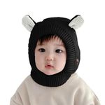 SYGA Winter Warm Ear Protection Knitted Woolen Unisex Baby Hat (2-6 Year) Black